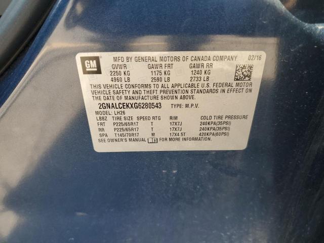 Photo 14 from auction – 2016 CHEVROLET EQUINOX LT with VIN 2GNALCEKXG6280543