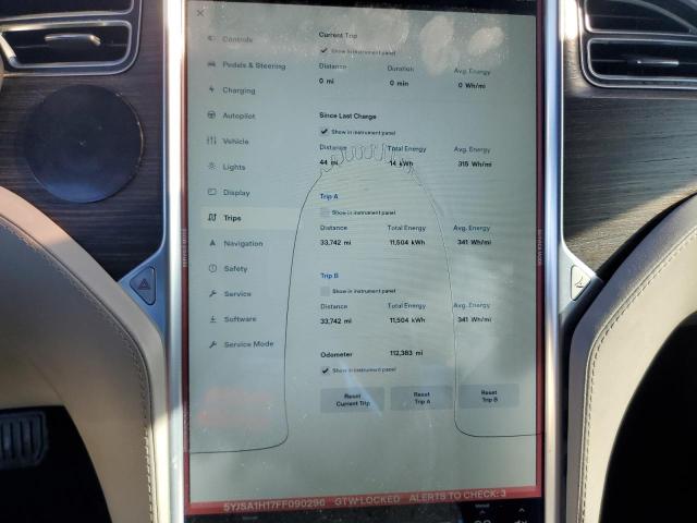 Photo 9 from auction – 2015 TESLA MODEL S 85 with VIN 5YJSA1H17FF090296