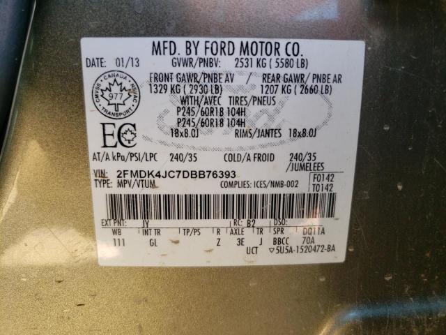 Photo 14 from auction – 2013 FORD EDGE SEL with VIN 2FMDK4JC7DBB76393