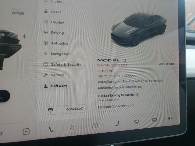Photo 9 from auction – 2020 TESLA MODEL 3 with VIN 5YJ3E1EC4LF669563
