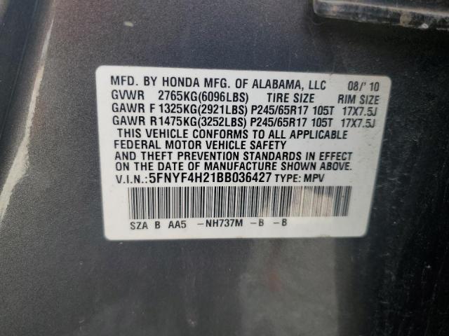 Photo 14 from auction – 2011 HONDA PILOT LX with VIN 5FNYF4H21BB036427