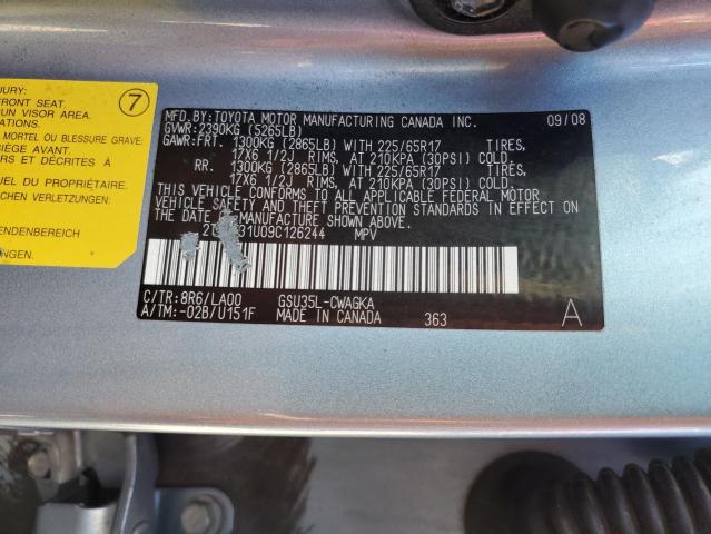 Photo 14 from auction – 2009 LEXUS RX 350 with VIN 2T2HK31U09C126244