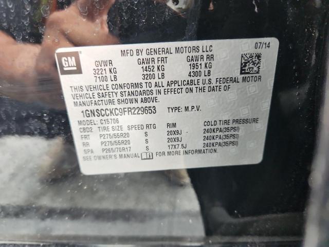 Photo 14 from auction – 2015 CHEVROLET TAHOE C150 with VIN 1GNSCCKC9FR229653