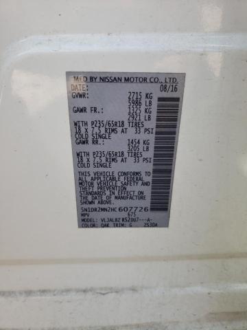 Photo 14 from auction – 2017 NISSAN PATHFINDER with VIN 5N1DR2MN2HC607726