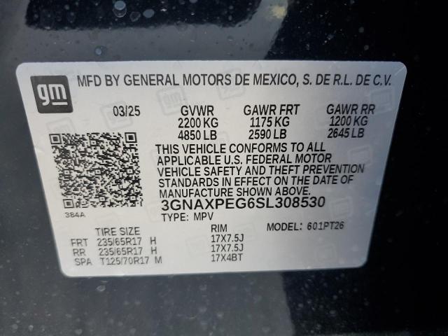 Photo 14 from auction – 2025 CHEVROLET EQUINOX LT with VIN 3GNAXPEG6SL308530