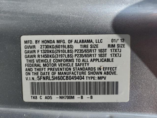Photo 14 from auction – 2012 HONDA ODYSSEY EX with VIN 5FNRL5H60CB049404