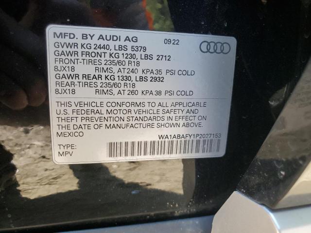Photo 14 from auction – 2023 AUDI Q5 PREMIUM with VIN WA1ABAFY1P2027153