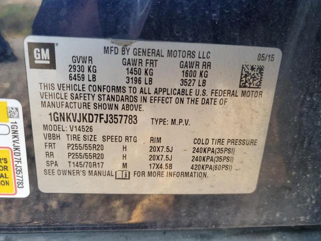 Photo 14 from auction – 2015 CHEVROLET TRAVERSE L with VIN 1GNKVJKD7FJ357783