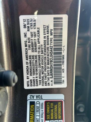 Photo 10 from auction – 2012 HOND CR-V EXL with VIN 5J6RM3H78CL045442