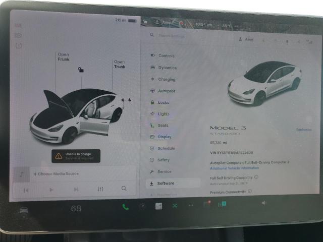 Photo 9 from auction – 2021 TESLA MODEL 3 with VIN 5YJ3E1EA9MF928600