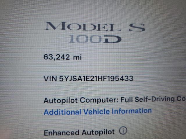 Photo 9 from auction – 2017 TESLA MODEL S with VIN 5YJSA1E21HF195433