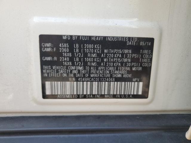 Photo 14 from auction – 2014 SUBARU OUTBACK 2.5I with VIN 4S4BRCAC0E1324068