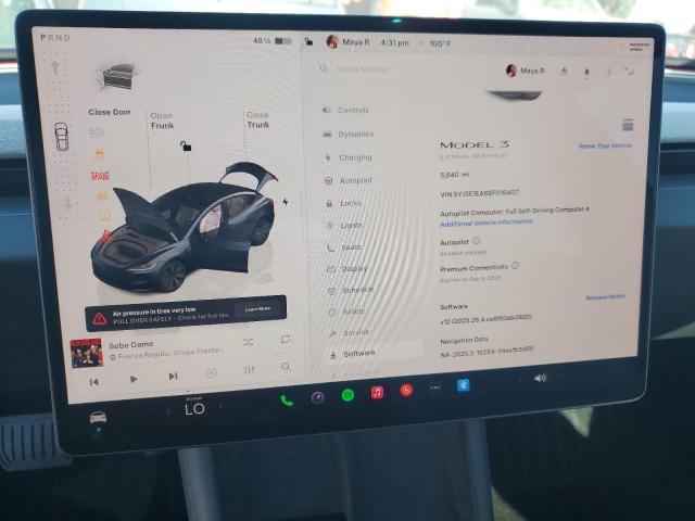 Photo 9 from auction – 2025 TESLA MODEL 3 with VIN 5YJ3E1EA6SF016407