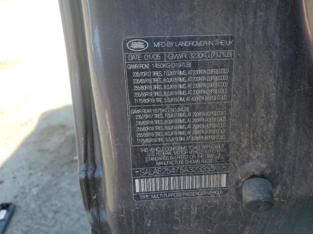 Photo 14 from auction – 2005 LAND ROVER LR3 SE with VIN SALAE25475A323355