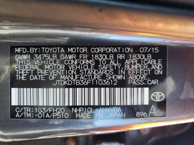 Photo 14 from auction – 2015 TOYOTA PRIUS C with VIN JTDKDTB36F1103612