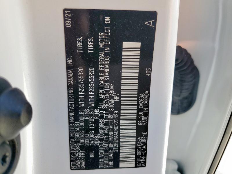 Photo 14 from auction – 2022 LEXUS RX 350 with VIN 2T2HZMAA0NC223199