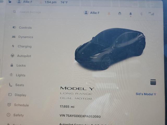 Photo 9 from auction – 2023 TESLA MODEL Y with VIN 7SAYGDEEXPA052080