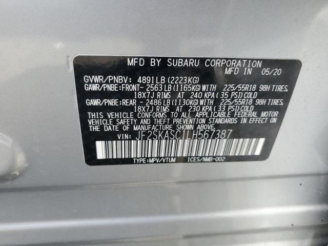 Photo 14 from auction – 2020 SUBARU FORESTER L with VIN JF2SKASC1LH567387