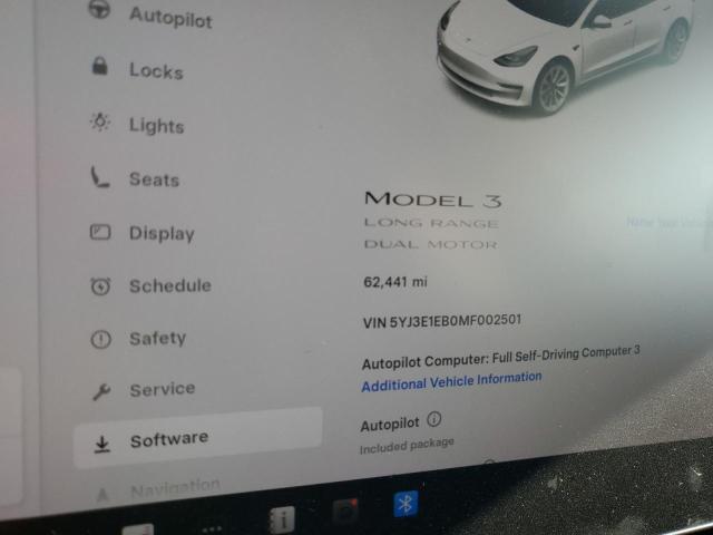 Photo 9 from auction – 2021 TESLA MODEL 3 with VIN 5YJ3E1EB0MF002501