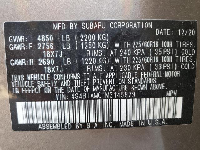 Photo 14 from auction – 2021 SUBARU OUTBACK LI with VIN 4S4BTAMC1M3145879