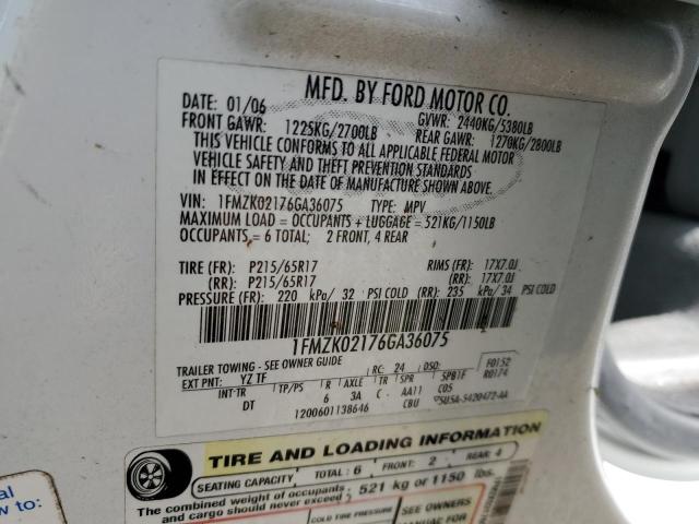 Photo 14 from auction – 2006 FORD FREESTYLE with VIN 1FMZK02176GA36075