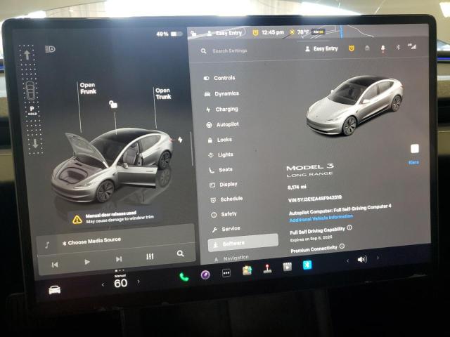 Photo 9 from auction – 2025 TESLA MODEL 3 with VIN 5YJ3E1EA4SF942319