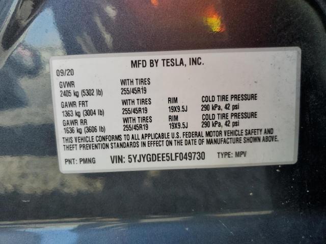 Photo 14 from auction – 2020 TESLA MODEL Y with VIN 5YJYGDEE5LF049730