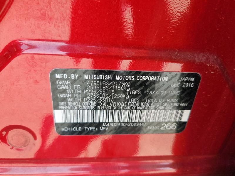 Photo 14 from auction – 2017 MITSUBISHI OUTLANDER with VIN JA4AD2A30HZ029447