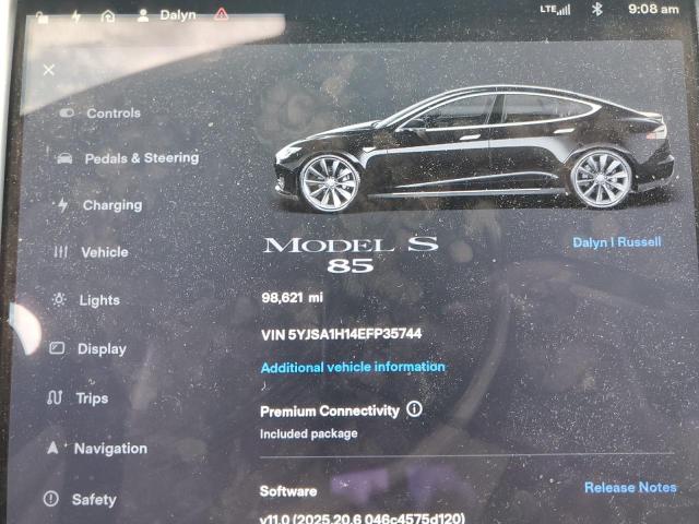 Photo 9 from auction – 2014 TESLA MODEL S with VIN 5YJSA1H14EFP35744