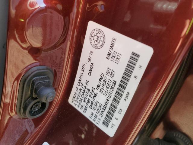 Photo 14 from auction – 2016 HONDA CR-V SE with VIN 2HKRM4H41GH126584