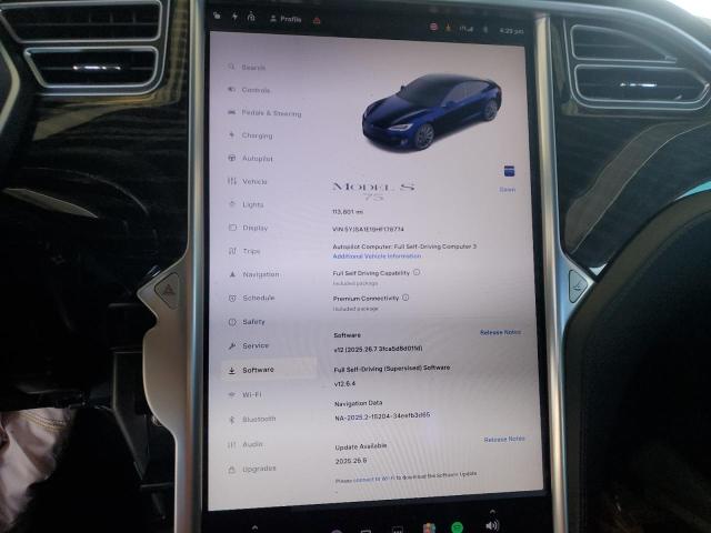 Photo 9 from auction – 2017 TESLA MODEL S with VIN 5YJSA1E19HF178774