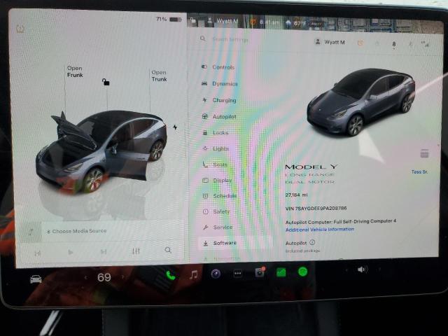 Photo 9 from auction – 2023 TESLA MODEL Y with VIN 7SAYGDEE9PA208786