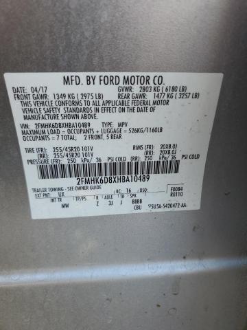 Photo 14 from auction – 2017 FORD FLEX LIMIT with VIN 2FMHK6D8XHBA10489
