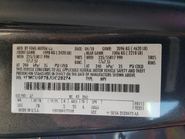 Photo 14 from auction – 2018 FORD ESCAPE S with VIN 1FMCU0F78JUC28274
