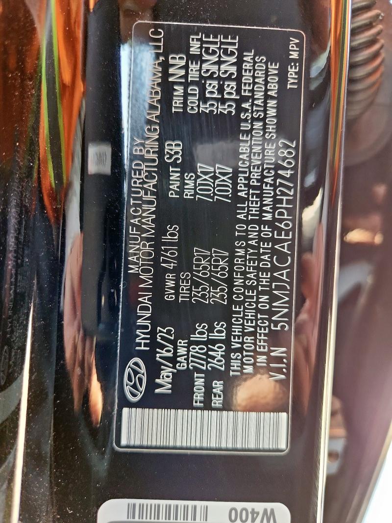 Photo 14 from auction – 2023 HYUNDAI TUCSON SE with VIN 5NMJACAE6PH274682