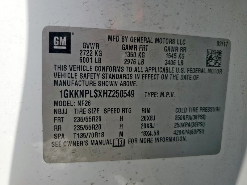 Photo 14 from auction – 2017 GMC ACADIA DEN with VIN 1GKKNPLSXHZ250549