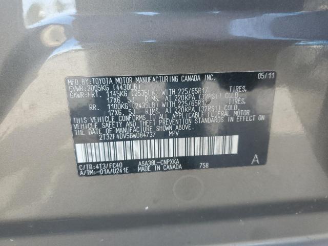 Photo 14 from auction – 2011 TOYOTA RAV4 with VIN 2T3ZF4DV5BW084737