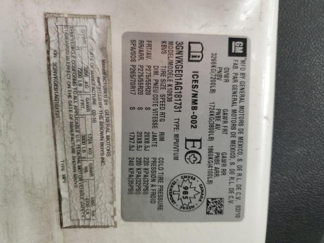 Photo 14 from auction – 2010 CHEVROLET AVALANCHE with VIN 3GNVKGE01AG181731