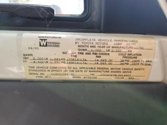 Photo 10 from auction – 1990 TOYOTA PICKUP CAB with VIN JT5VN94T8L0014907