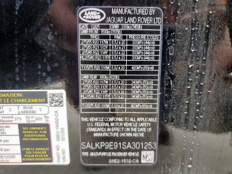 Photo 14 from auction – 2025 LAND ROVER RANGE ROVE with VIN SALKP9E91SA301253