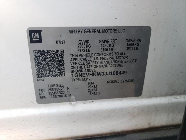 Photo 14 from auction – 2018 CHEVROLET TRAVERSE L with VIN 1GNEVHKW0JJ108449