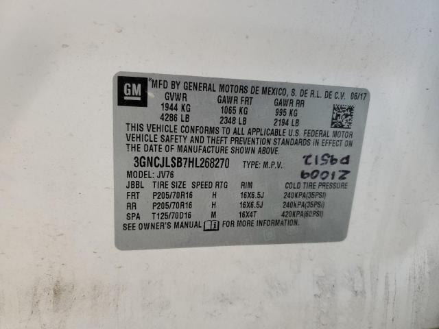 Photo 14 from auction – 2017 CHEVROLET TRAX 1LT with VIN 3GNCJLSB7HL268270