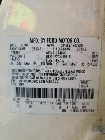 Photo 14 from auction – 2008 FORD EDGE LIMITED with VIN 2FMDK39C28BA29242