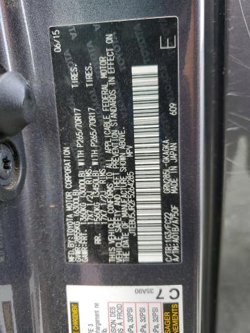 Photo 14 from auction – 2015 TOYOTA 4RUNNER SR with VIN JTEBU5JR2F5264285