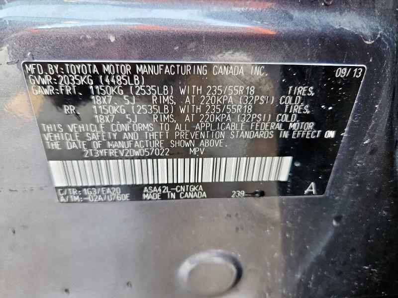 Photo 14 from auction – 2013 TOYOTA RAV4 LIMIT with VIN 2T3YFREV2DW057022
