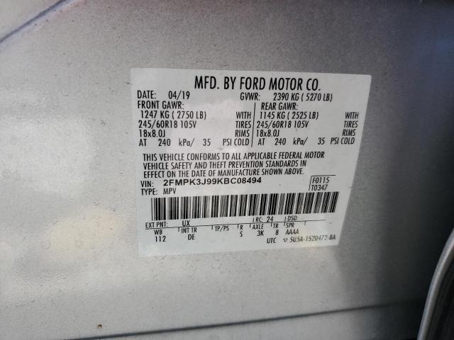 Photo 14 from auction – 2019 FORD EDGE SEL with VIN 2FMPK3J99KBC08494