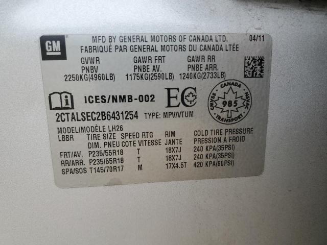 Photo 14 from auction – 2011 GMC TERRAIN SL with VIN 2CTALSEC2B6431254