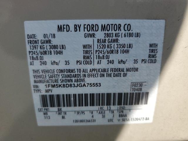صورة رقم 14 من المزاد - 2018 FORD EXPLORER X مع VIN 1FM5K8D83JGA75553