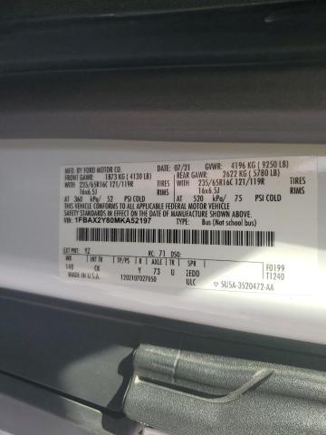 Photo 14 from auction – 2021 FORD TRANSIT with VIN 1FBAX2Y80MKA52197