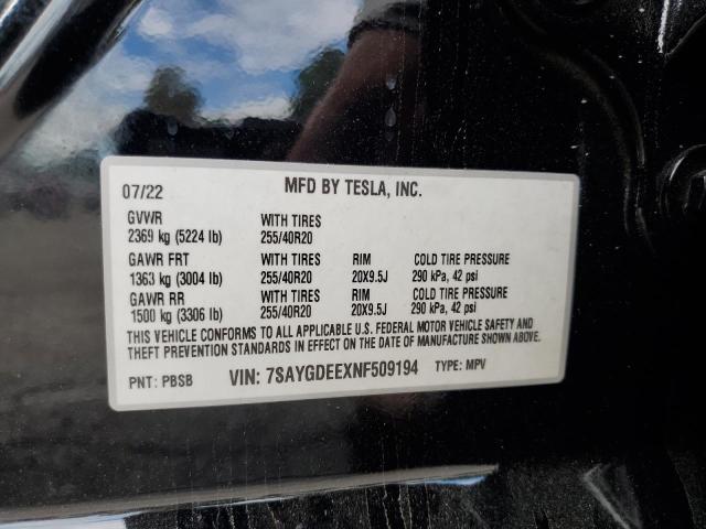 Photo 14 from auction – 2022 TESLA MODEL Y with VIN 7SAYGDEEXNF509194